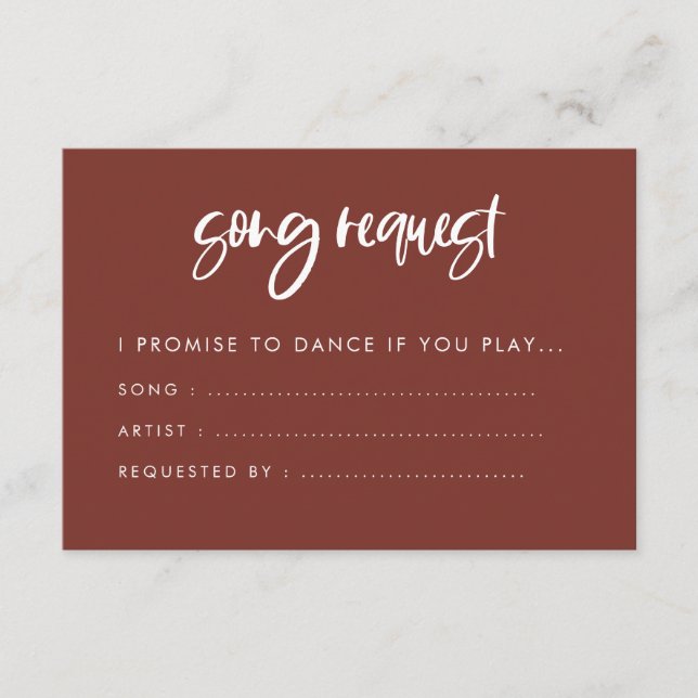 Carte D'accompagnement Mariage en terre cuite moderne et élégant Demande  (Devant)