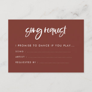 Carte D'accompagnement Mariage en terre cuite moderne et élégant Demande 