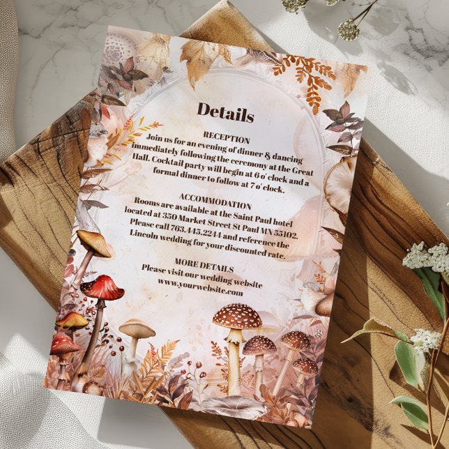 Carte D'accompagnement Mariage Enchanté de la Forêt de Champignons (Créateur téléchargé)