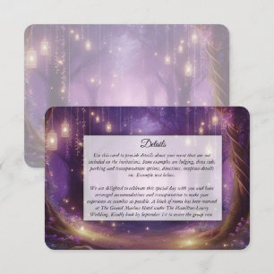 Carte D'accompagnement Mariage Enchanté sous la Forêt de Minuit Violette