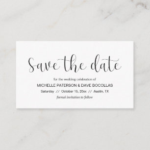 Carte D'accompagnement Mariage Enregistrer la date Conception minimale, p