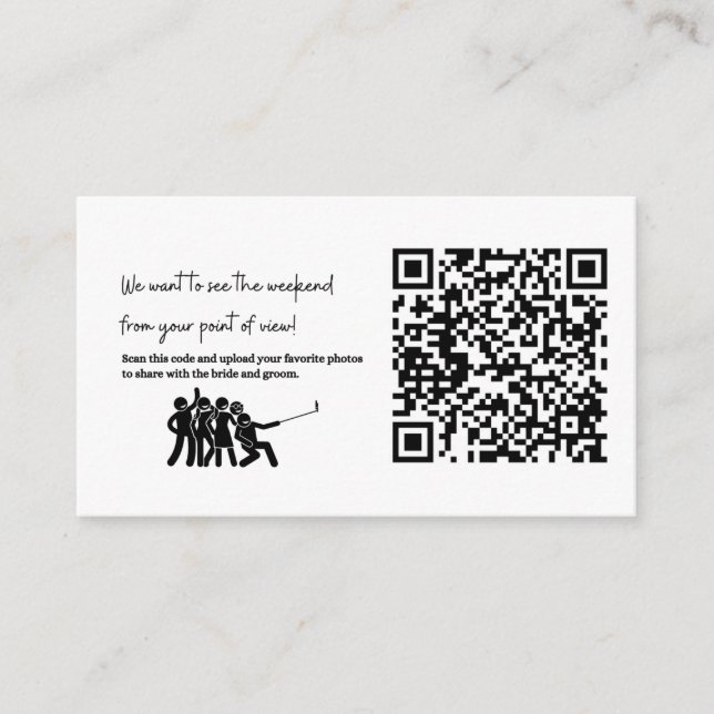 Carte D'accompagnement Mariage envoyez-nous vos photos AJOUTER VOTRE CODE (Devant)