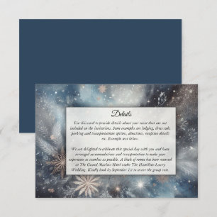 Carte D'accompagnement Mariage Étincelle de Minuit Hiver Céleste