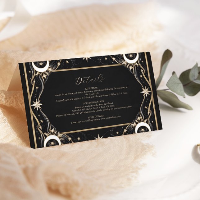 Carte D'accompagnement Mariage étoilé céleste vintage (Créateur téléchargé)