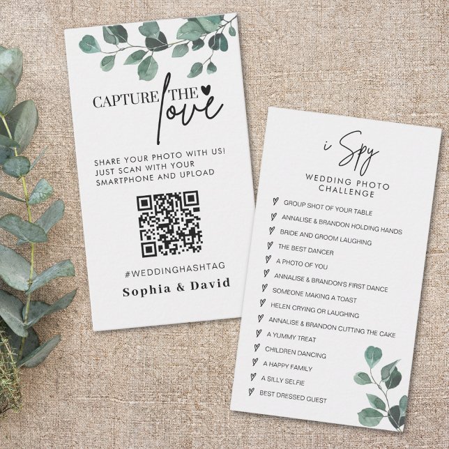 Carte D'accompagnement Mariage Eucalyptus Capturer Le Code QR Amour (Créateur téléchargé)