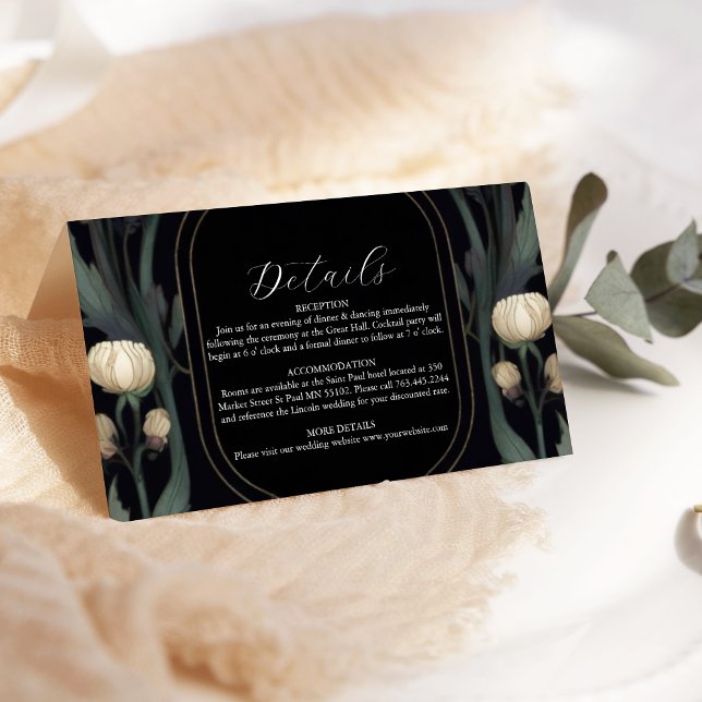 Carte D'accompagnement Mariage européen Floral Art Nouveau (Créateur téléchargé)