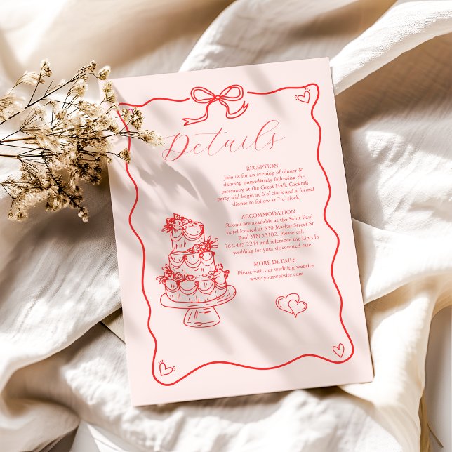 Carte D'accompagnement Mariage Fantaisiste Rétro Doodle Art (Créateur téléchargé)