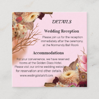 Carte D'accompagnement Mariage féerique Bohème aux fleurs sauvages