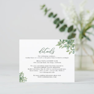 Carte D'accompagnement Mariage Feuille de l'Eucalyptus