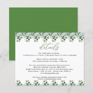 Carte D'accompagnement Mariage Feuille de l'Eucalyptus