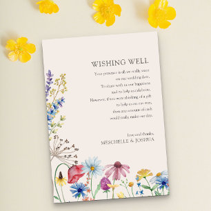 Carte D'accompagnement Mariage Fleur de Champ de Puits de Souhaits Floral