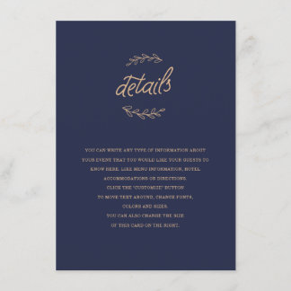 Carte D'accompagnement Mariage fleur sauvage