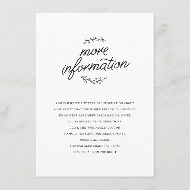 Carte D'accompagnement Mariage fleur sauvage (Devant)