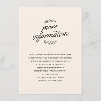 Carte D'accompagnement Mariage fleur sauvage
