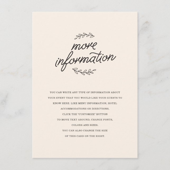 Carte D'accompagnement Mariage fleur sauvage (Devant)