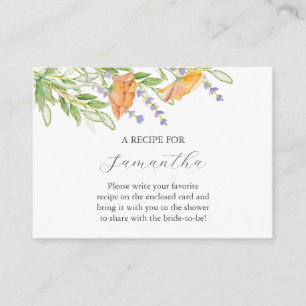 Carte D'accompagnement Mariage Fleur sauvage aquarelle