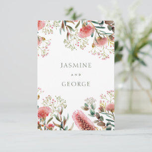 Carte D'accompagnement Mariage Fleur sauvage autochtone australien