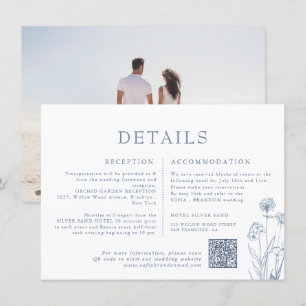 Carte D'accompagnement Mariage Fleur sauvage de périphérique minimaliste