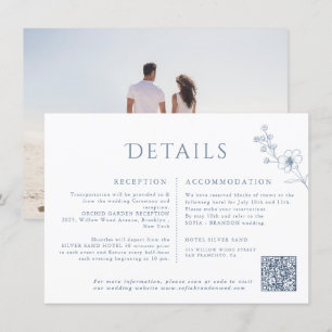 Carte D'accompagnement Mariage Fleur sauvage de périphérique minimaliste