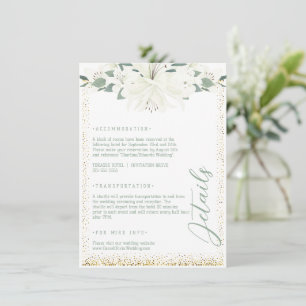 Carte D'accompagnement Mariage Fleur sauvage élégant Charm Green