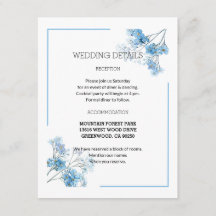 Mariage Fleurie Aquarelle Bleu Clair Romantique