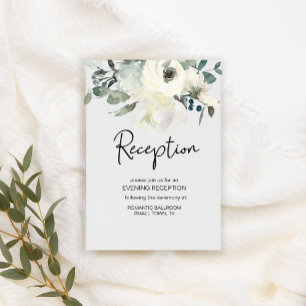 Carte D'accompagnement Mariage Fleuriste Roses Blanches Ivoire