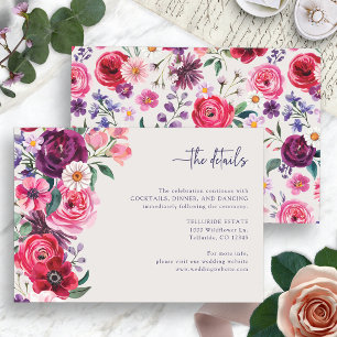 Carte D'accompagnement Mariage Floral Audacieux
