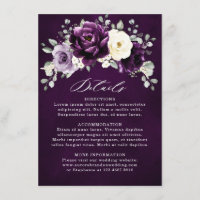 Mariage floral blanc blanc d'aubergine de prune vi
