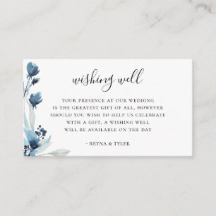 Carte D'accompagnement Mariage Floral Bleu qui veut bien