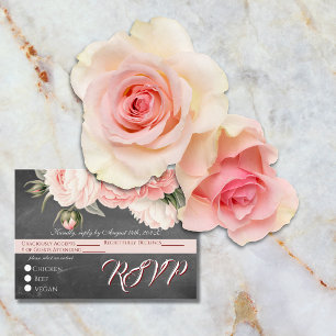 Carte D'accompagnement Mariage floral bohème Vintage Chalkboard