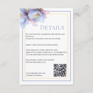 Carte D'accompagnement Mariage Floral Botanique Pastel Artistique
