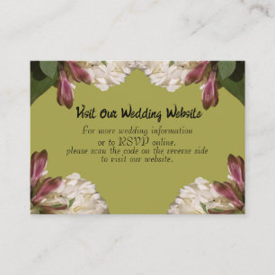 Carte D'accompagnement Mariage Floral classique en or RSVP