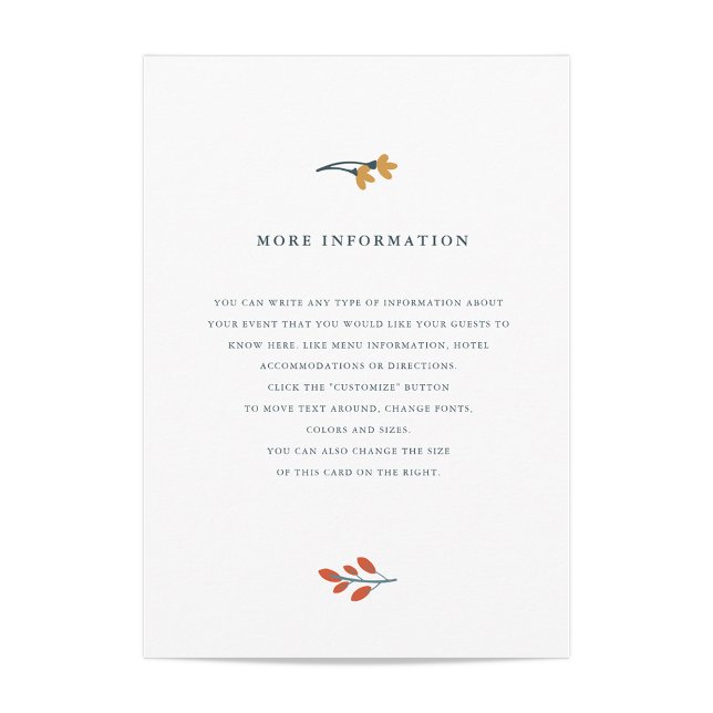 Carte D'accompagnement Mariage floral d'automne (Créateur téléchargé)