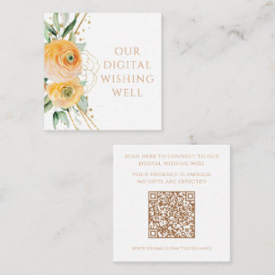 Carte D'accompagnement Mariage floral de code QR de Wishing numérique