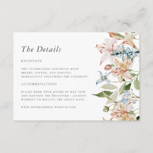 Carte D'accompagnement Mariage floral de printemps