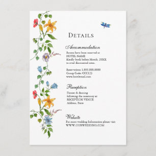Carte D'accompagnement Mariage Floral du jardin anglais