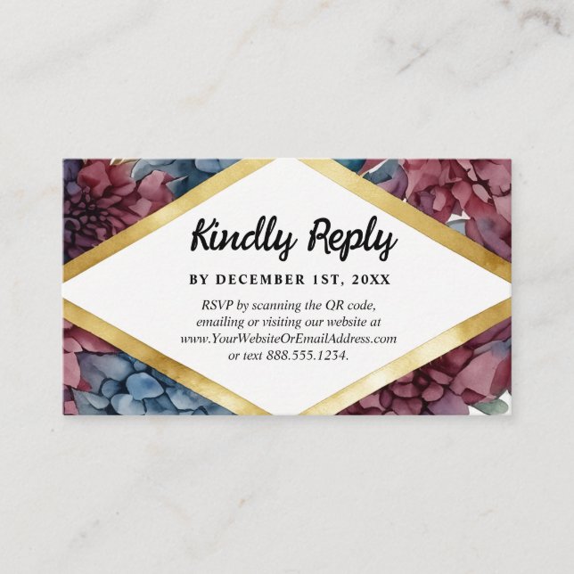 Carte D'accompagnement Mariage floral élégant enchanté (Devant)