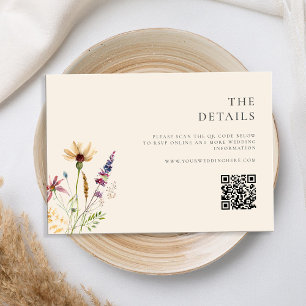 Carte D'accompagnement Mariage Floral Minimaliste Bohème aux Fleurs Sauva