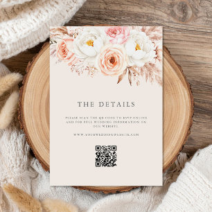 Carte D'accompagnement Mariage floral minimaliste Boho Fall