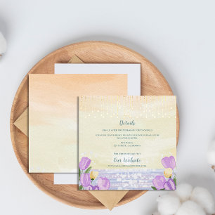 Carte D'accompagnement Mariage Floral Pastel de Tulipe à l'Aquarelle au B