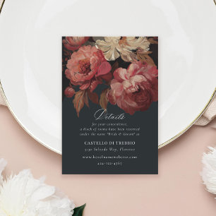 Carte D'accompagnement Mariage floral peint baroque