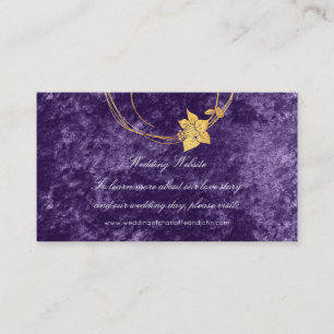 Carte D'accompagnement Mariage Floral Purple Gold Site Web Velvet Violet