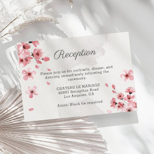 Carte D'accompagnement Mariage floral romantique aux fleurs de cerisier r