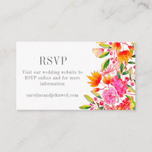 Carte D'accompagnement Mariage floral rose moderne RSVP QR Code