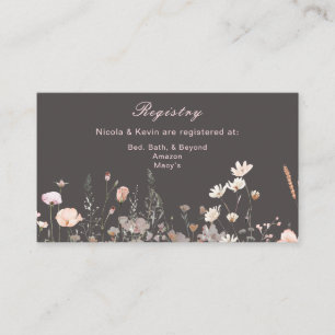 Carte D'accompagnement Mariage floral rose rose rose fleur sauvage