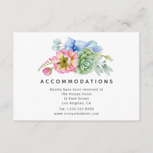 Carte D'accompagnement Mariage Floral Succulent tendance