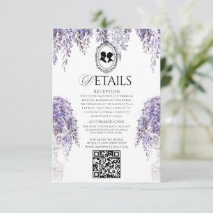 Carte D'accompagnement Mariage  Florales Élégantes Régence Détails Antiqu