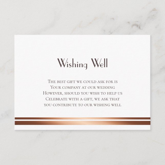 Carte D'accompagnement Mariage Gold Trim Wishing well (Devant)