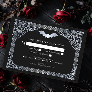 Carte D'accompagnement Mariage gothique de la cathédrale Vampire Argent R