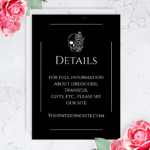 Carte D'accompagnement Mariage gothique élégant de tatouage noir et blanc